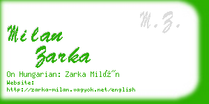 milan zarka business card